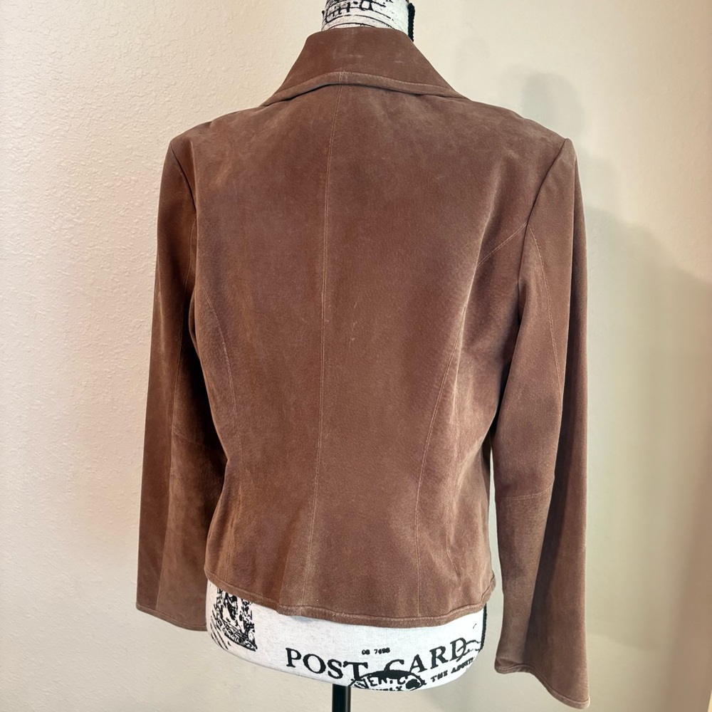 Vintage Live a Little Brown Suede Blazer - Picture 4 of 14